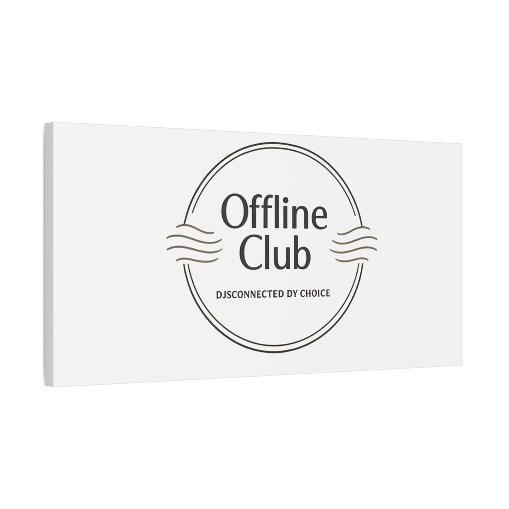 Offline Club Badge Canvas, Digital Detox emblem, log off, no notifications