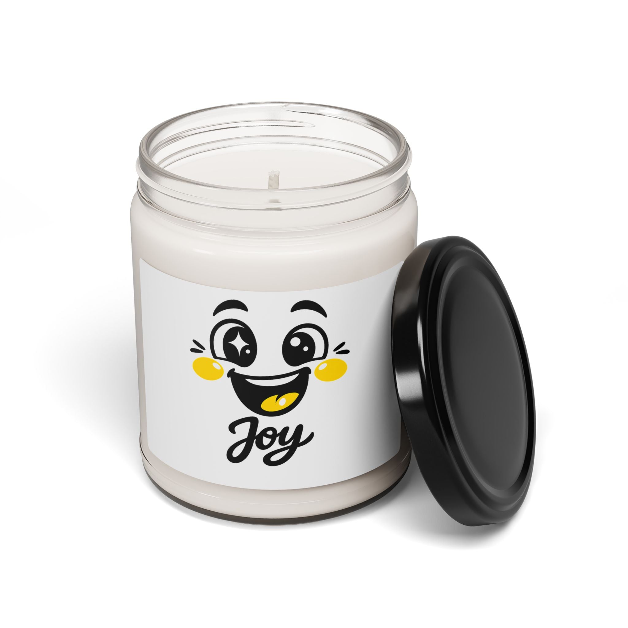 Joy Mood Face Candle | kawaii minimal, thick outline soy candle