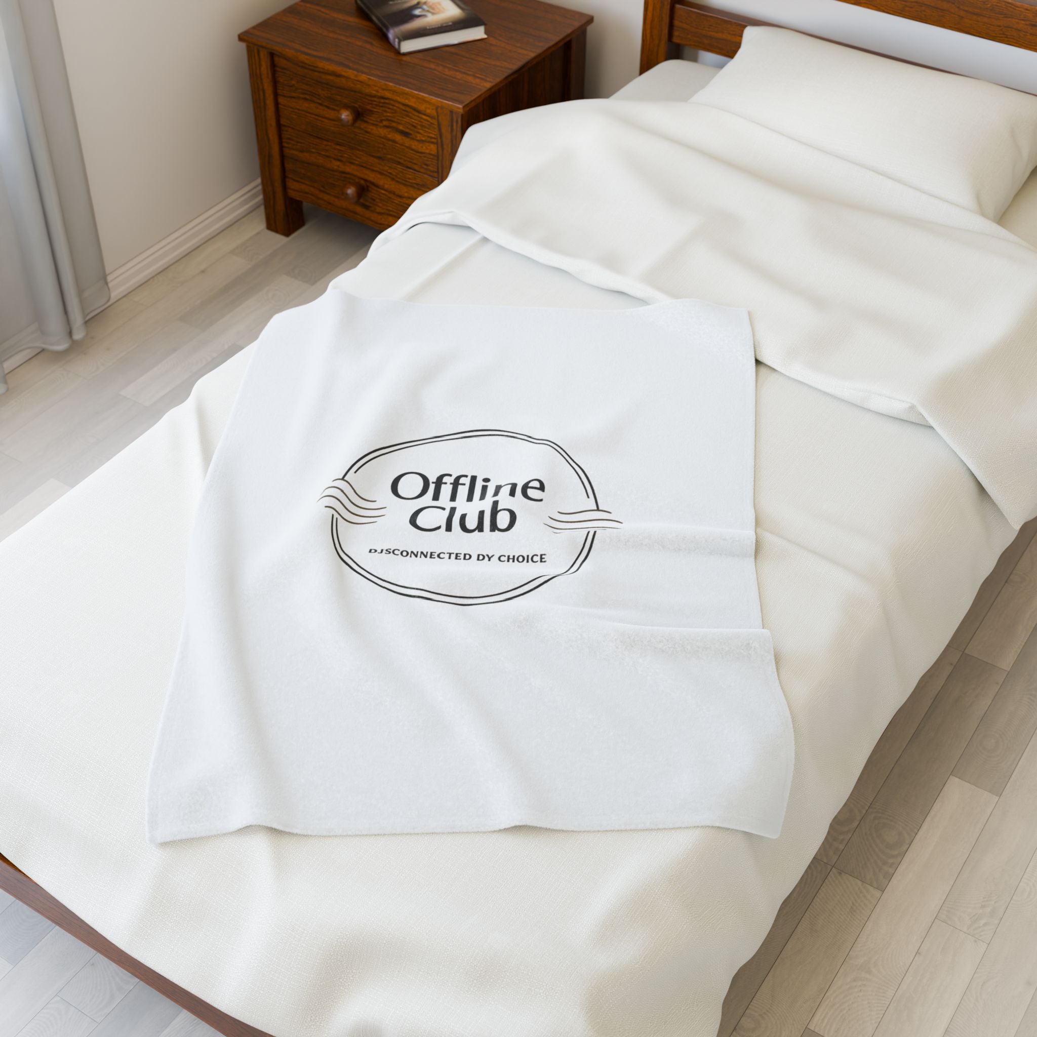 Offline Club Badge Velveteen Blanket | digital detox, log off