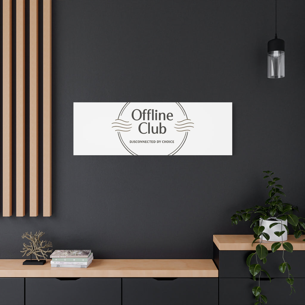 Offline Club Badge Canvas, Digital Detox emblem, log off, no notifications