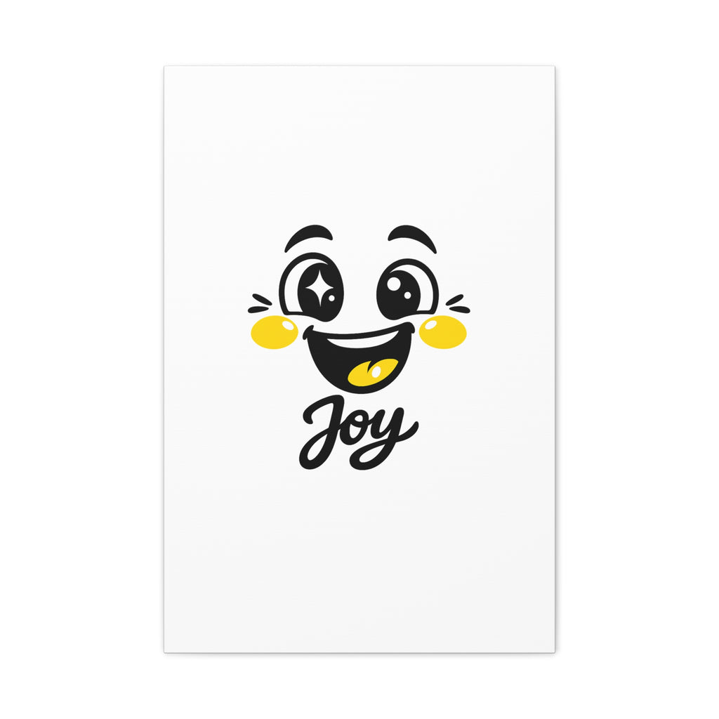 Joy Mood Face Canvas | kawaii minimal, thick outline emoji cartoon