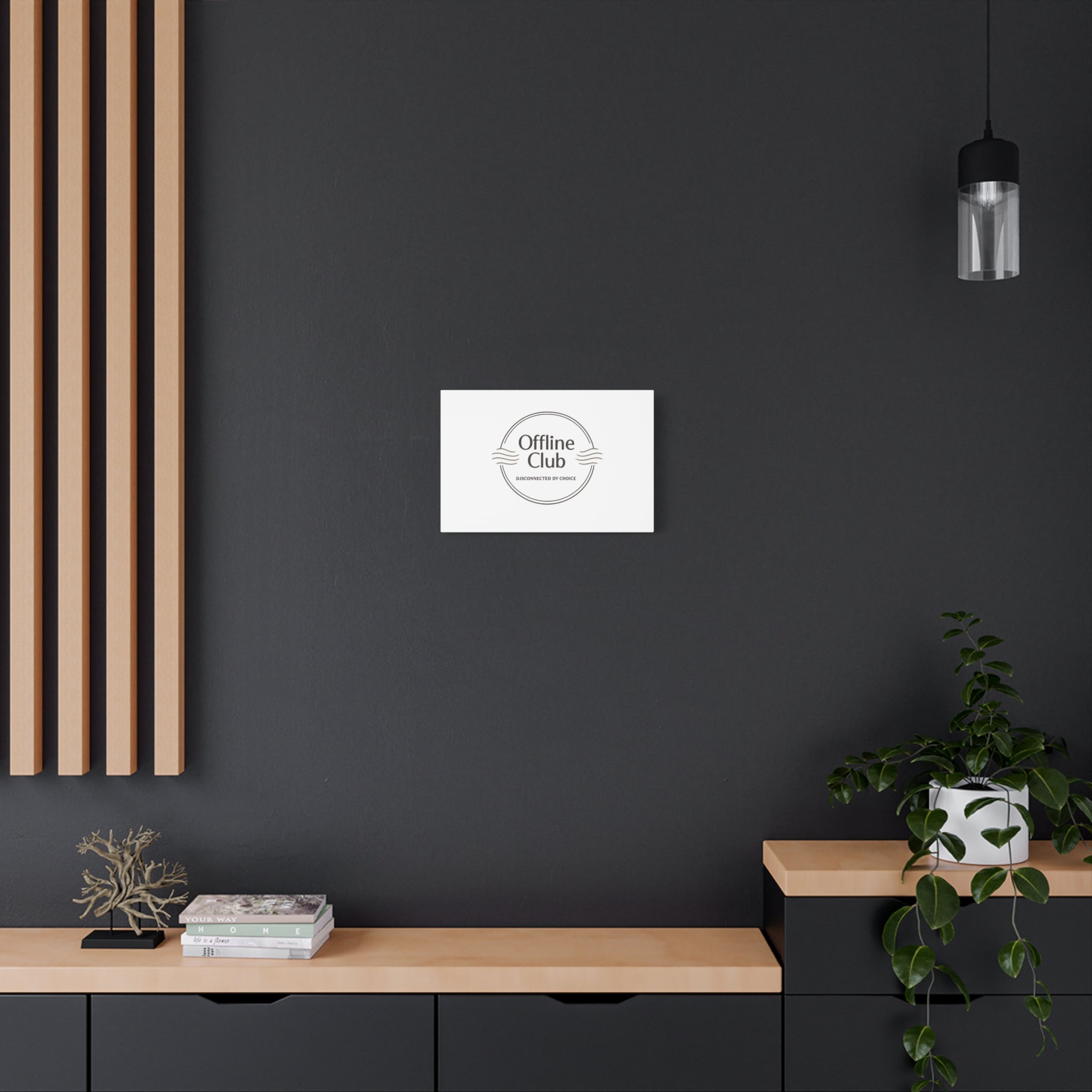 Offline Club Badge Canvas, Digital Detox emblem, log off, no notifications