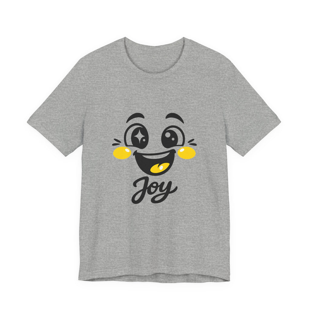 Joy Mood Face T-Shirt | kawaii minimal emoji cartoon, thick outline