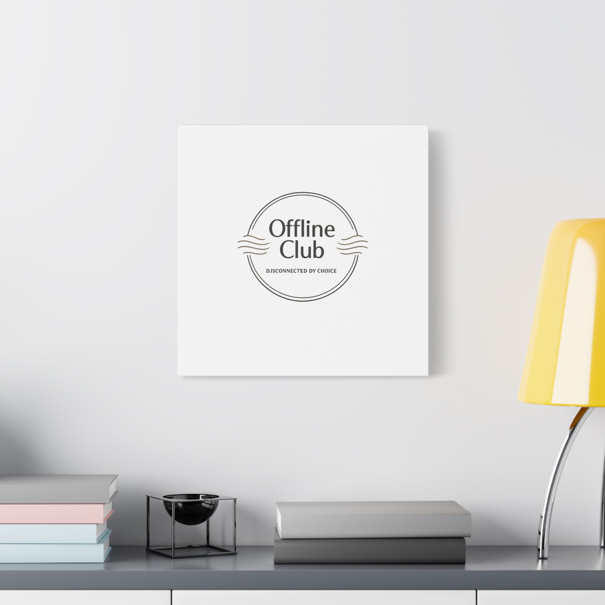 Offline Club Badge Canvas, Digital Detox emblem, log off, no notifications