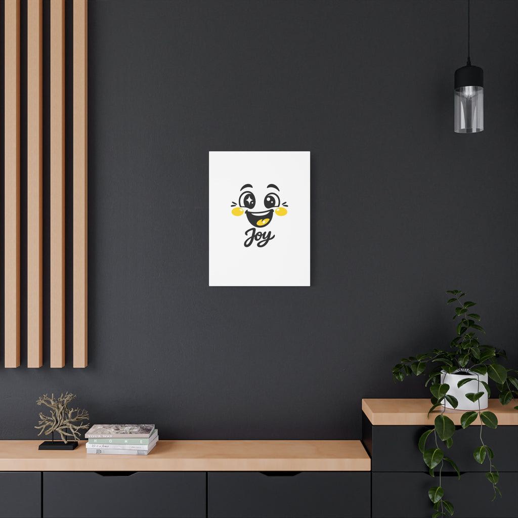 Joy Mood Face Canvas | kawaii minimal, thick outline emoji cartoon
