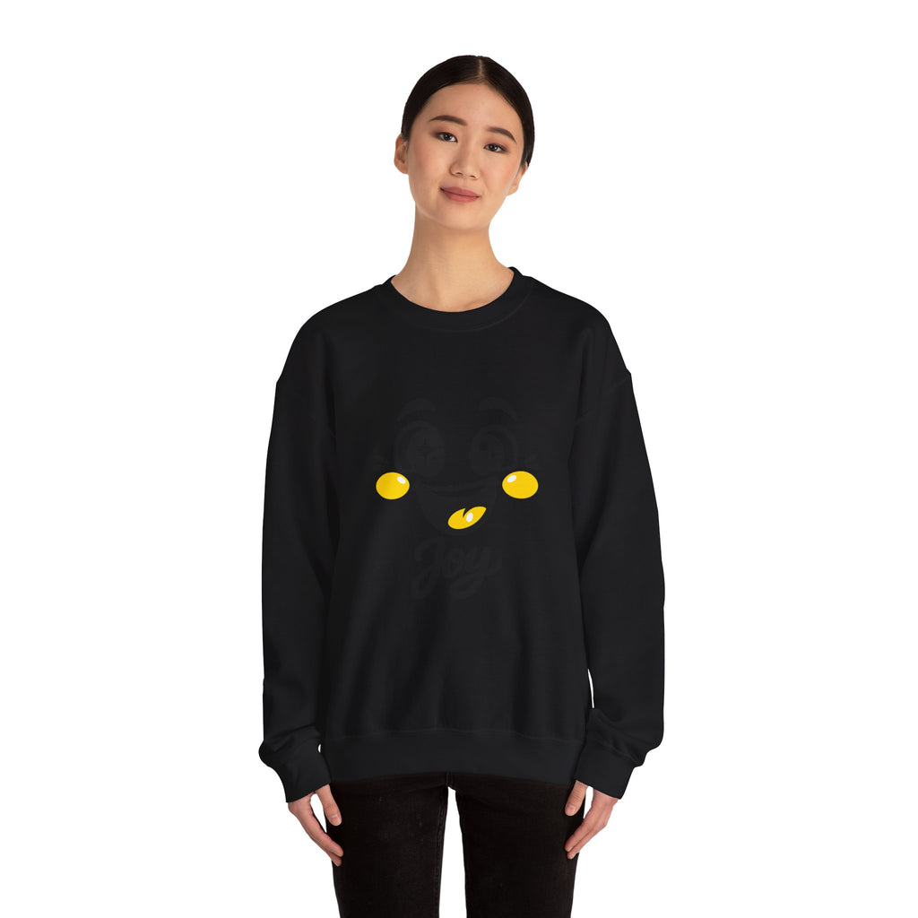 Joy Mood Face Sweatshirt | kawaii minimal, thick outline emoji cartoon