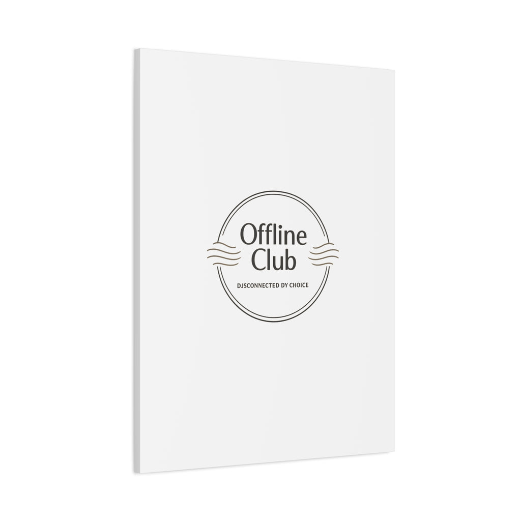 Offline Club Badge Canvas, Digital Detox emblem, log off, no notifications