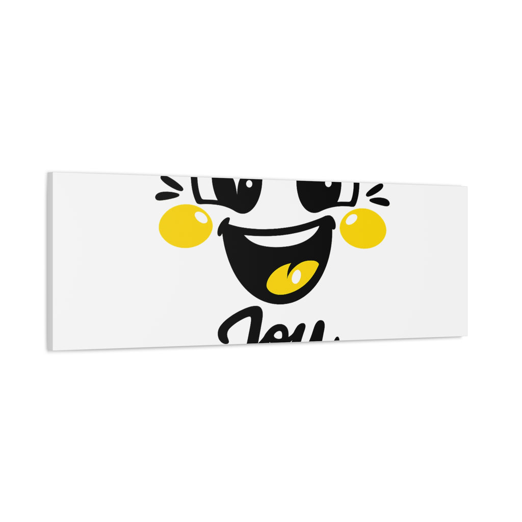 Joy Mood Face Canvas | kawaii minimal, thick outline emoji cartoon
