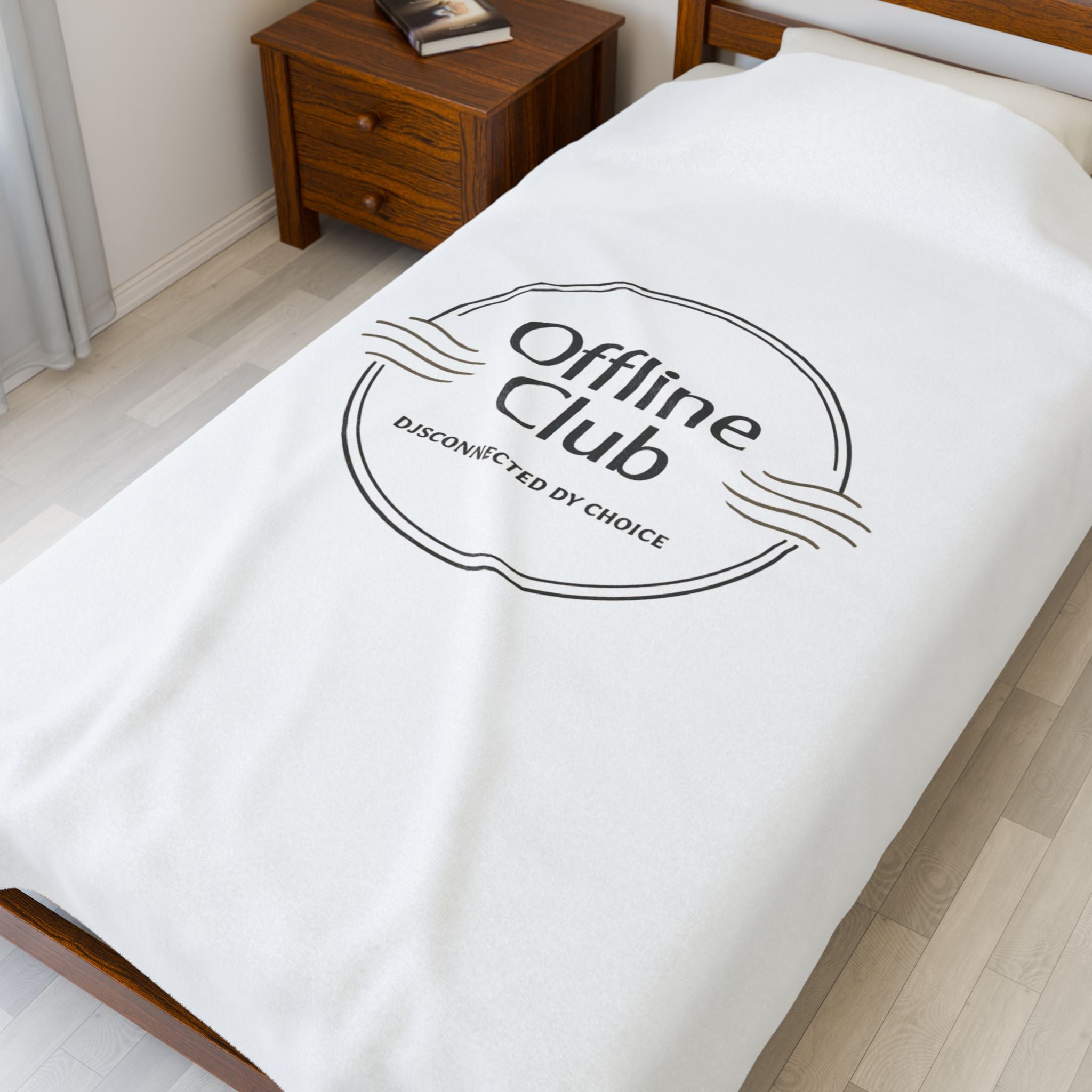 Offline Club Badge Velveteen Blanket | digital detox, log off