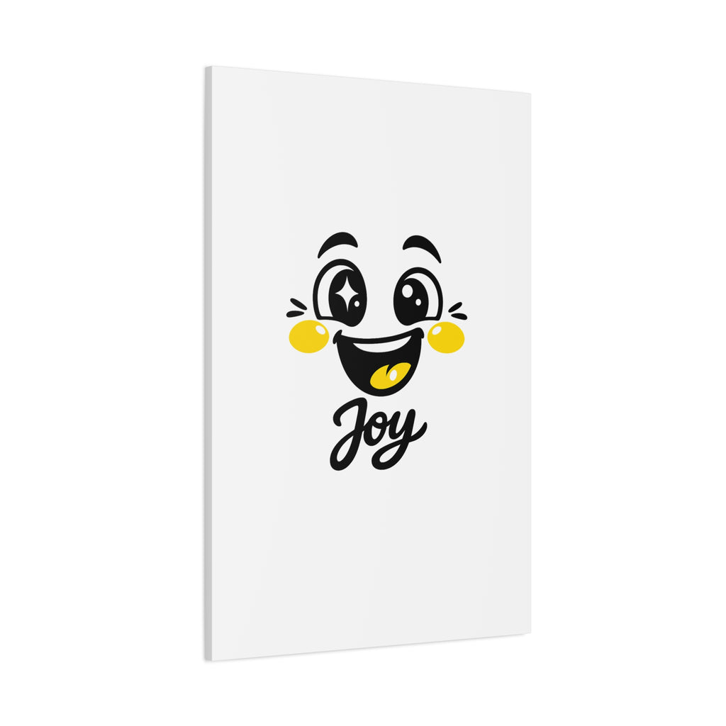 Joy Mood Face Canvas | kawaii minimal, thick outline emoji cartoon