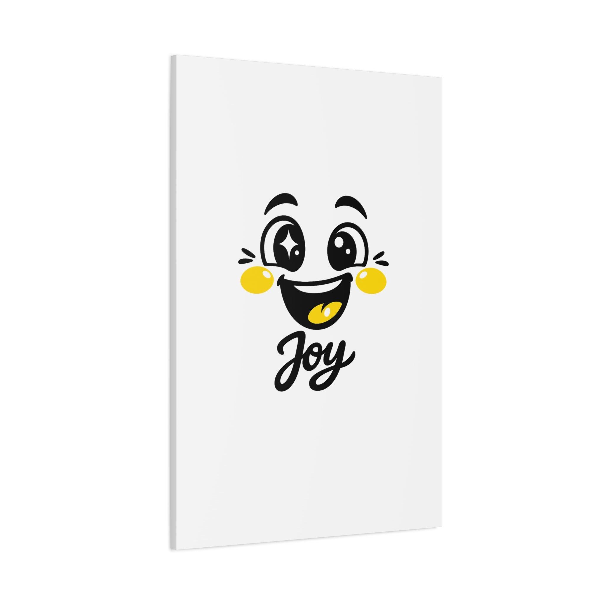 Joy Mood Face Canvas | kawaii minimal, thick outline emoji cartoon