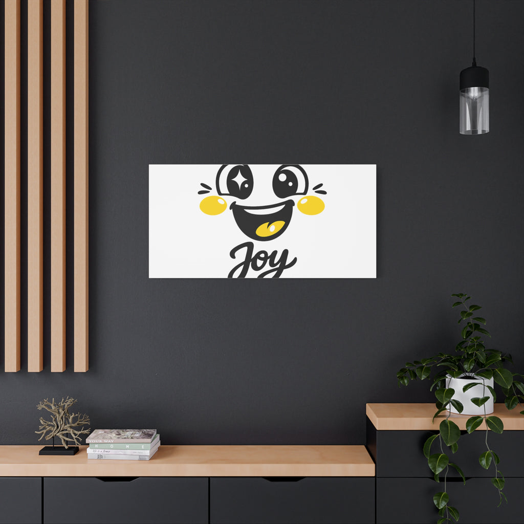 Joy Mood Face Canvas | kawaii minimal, thick outline emoji cartoon