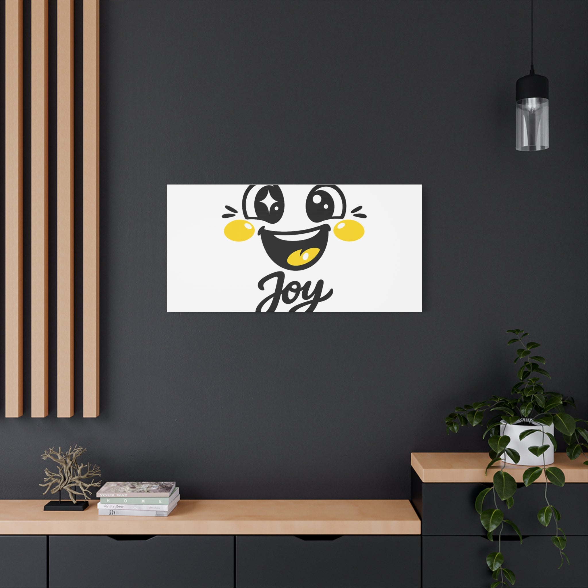 Joy Mood Face Canvas | kawaii minimal, thick outline emoji cartoon