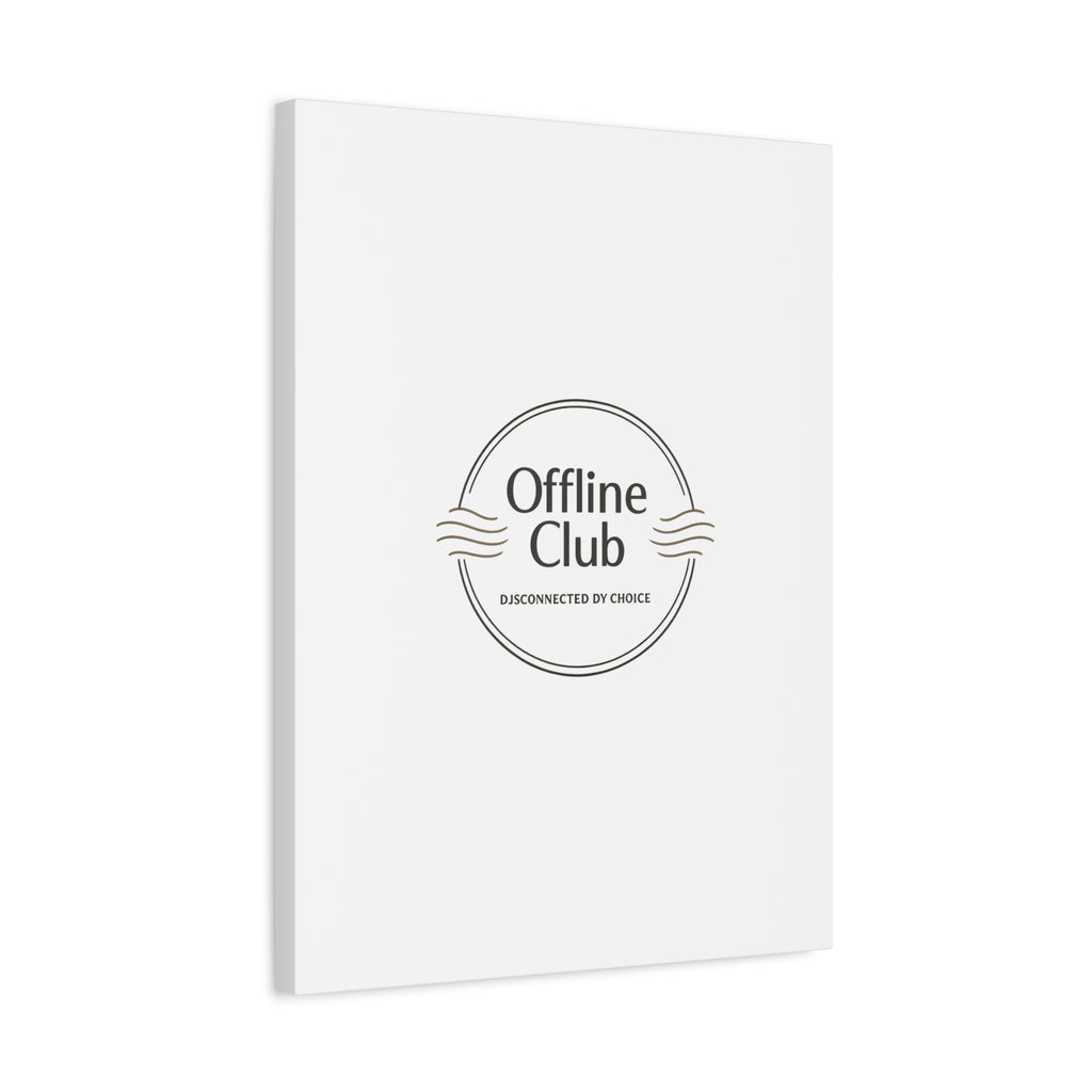 Offline Club Badge Canvas, Digital Detox emblem, log off, no notifications