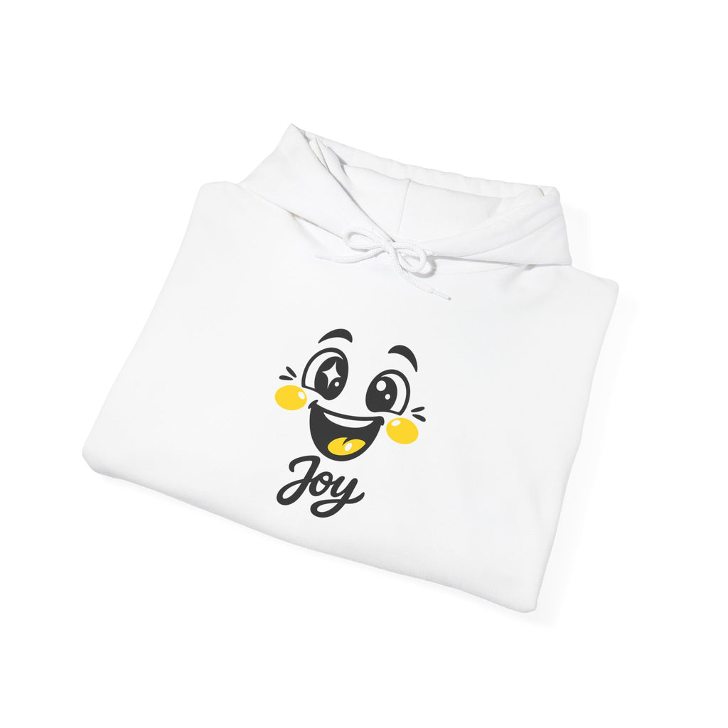 Joy Mood Face Hoodie | bold cartoon, kawaii minimal, thick outline