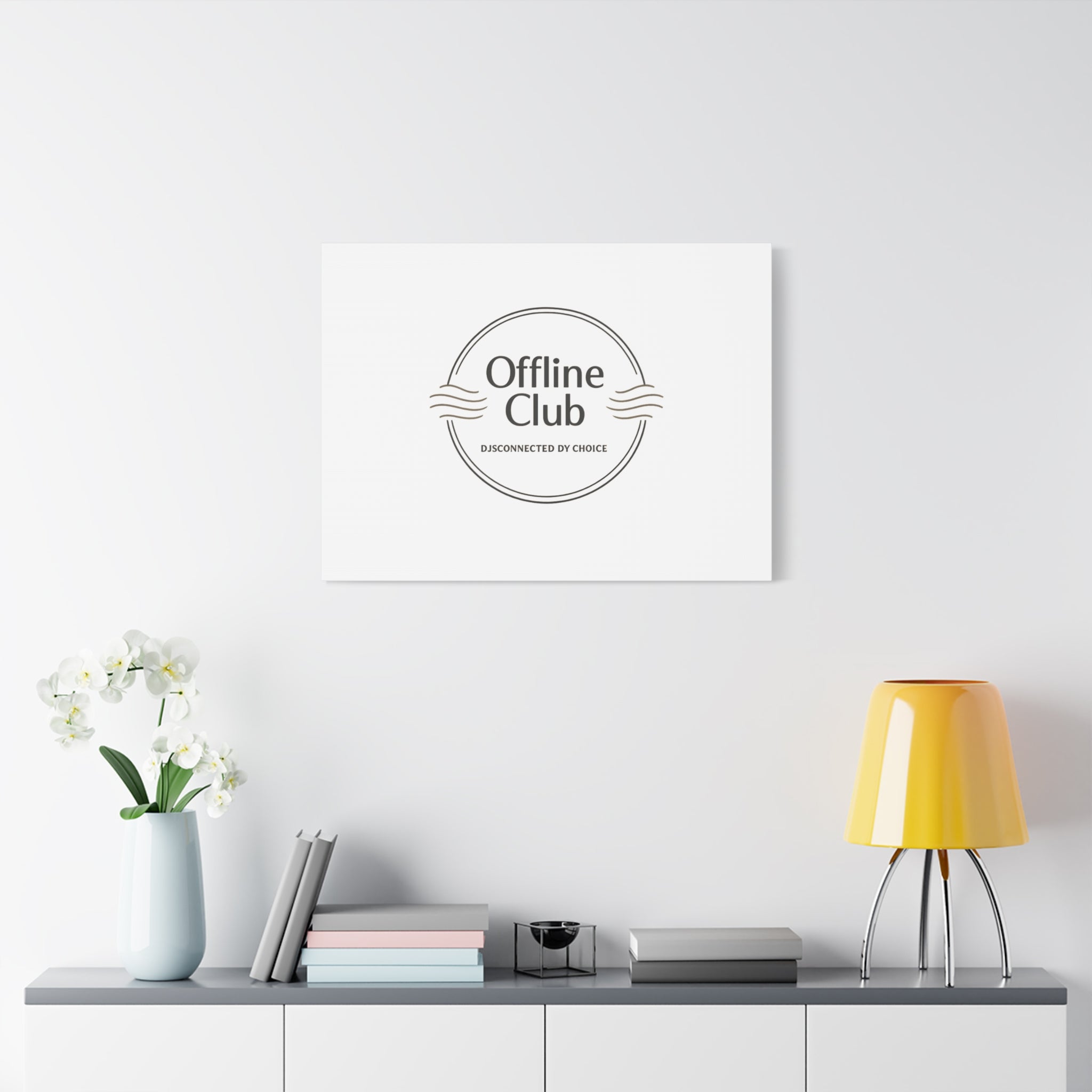 Offline Club Badge Canvas, Digital Detox emblem, log off, no notifications