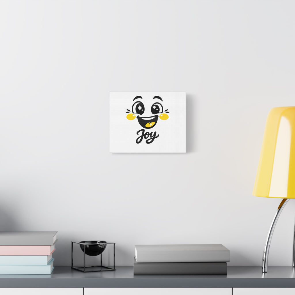 Joy Mood Face Canvas | kawaii minimal, thick outline emoji cartoon