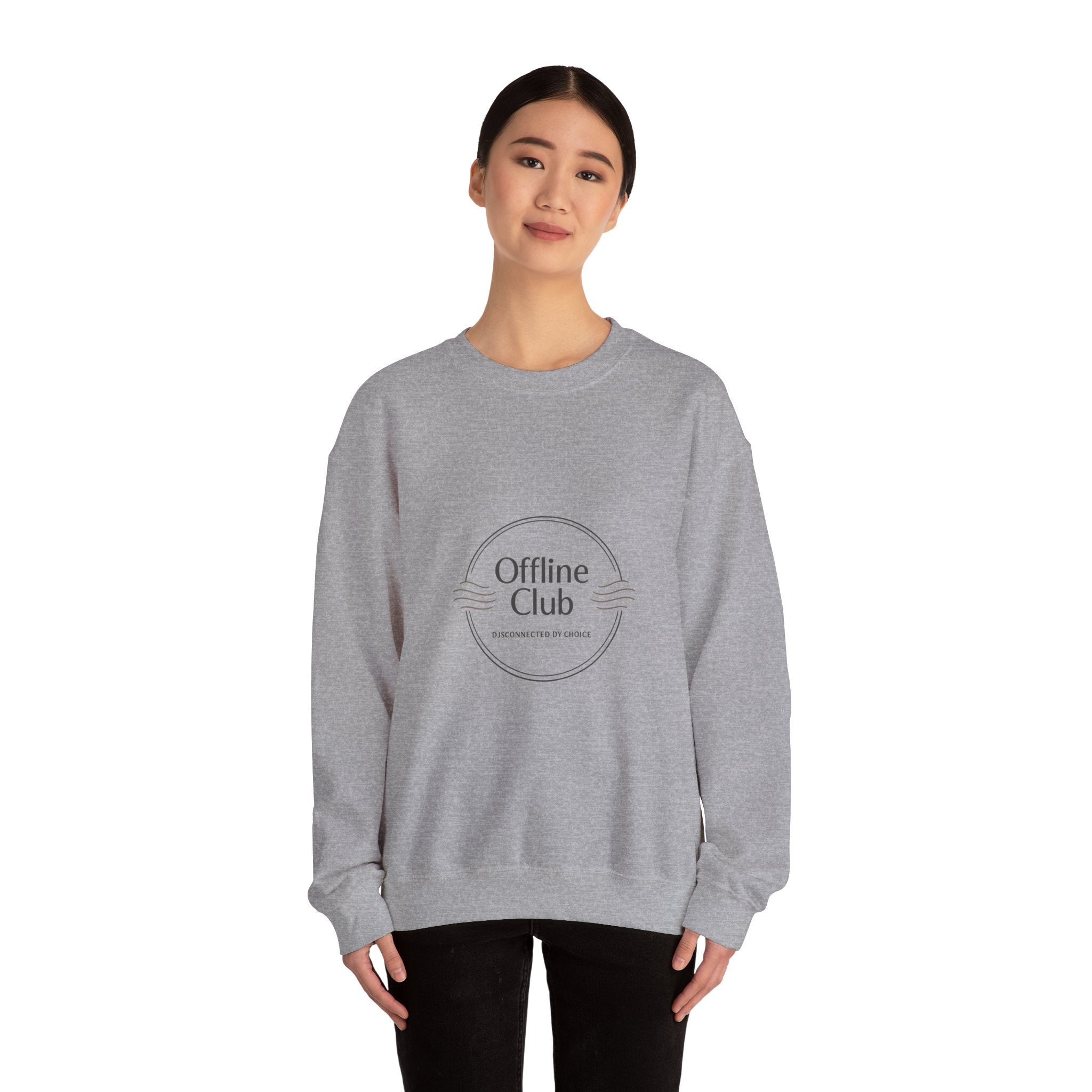 Offline Club badge Crewneck Sweatshirt | digital detox, log off
