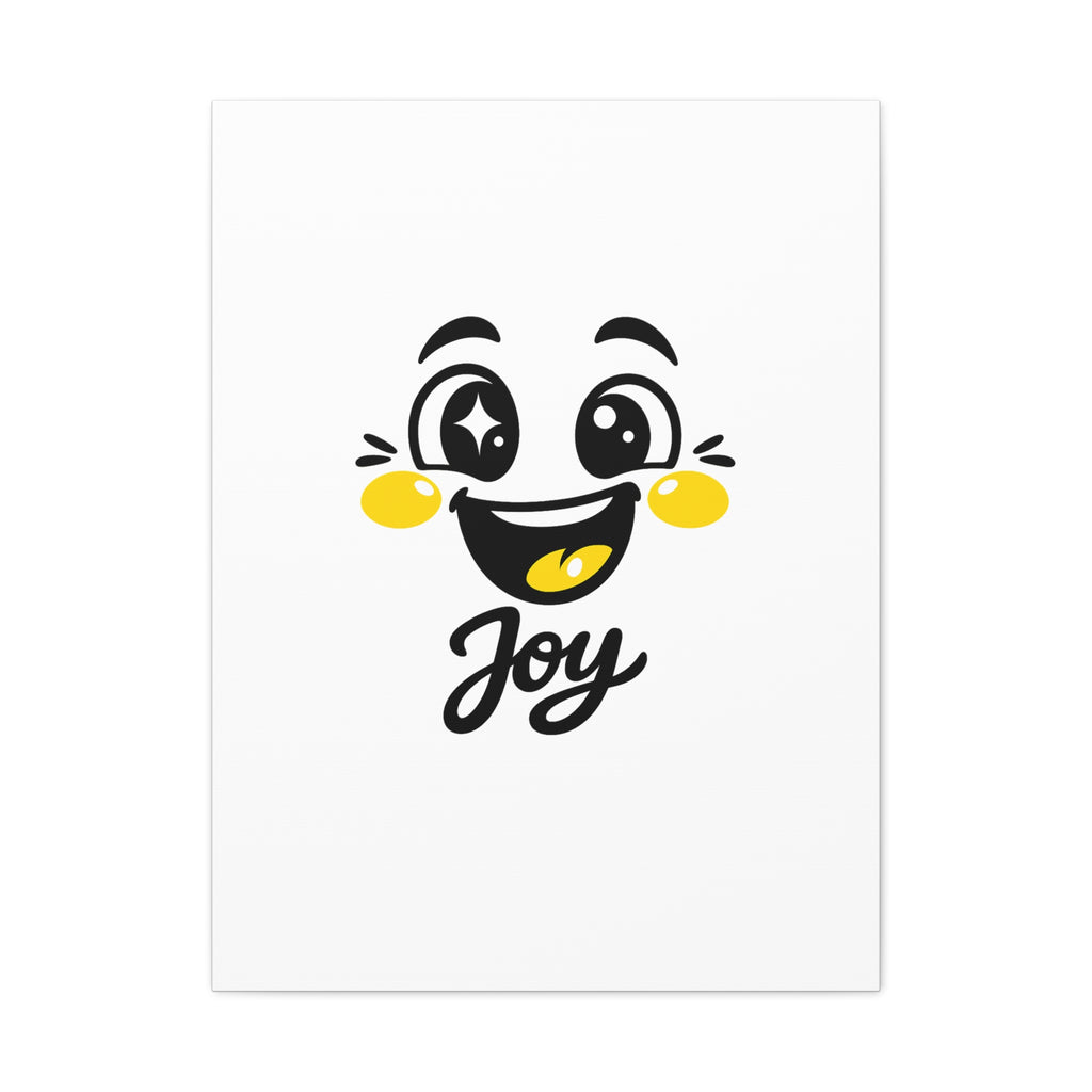 Joy Mood Face Canvas | kawaii minimal, thick outline emoji cartoon