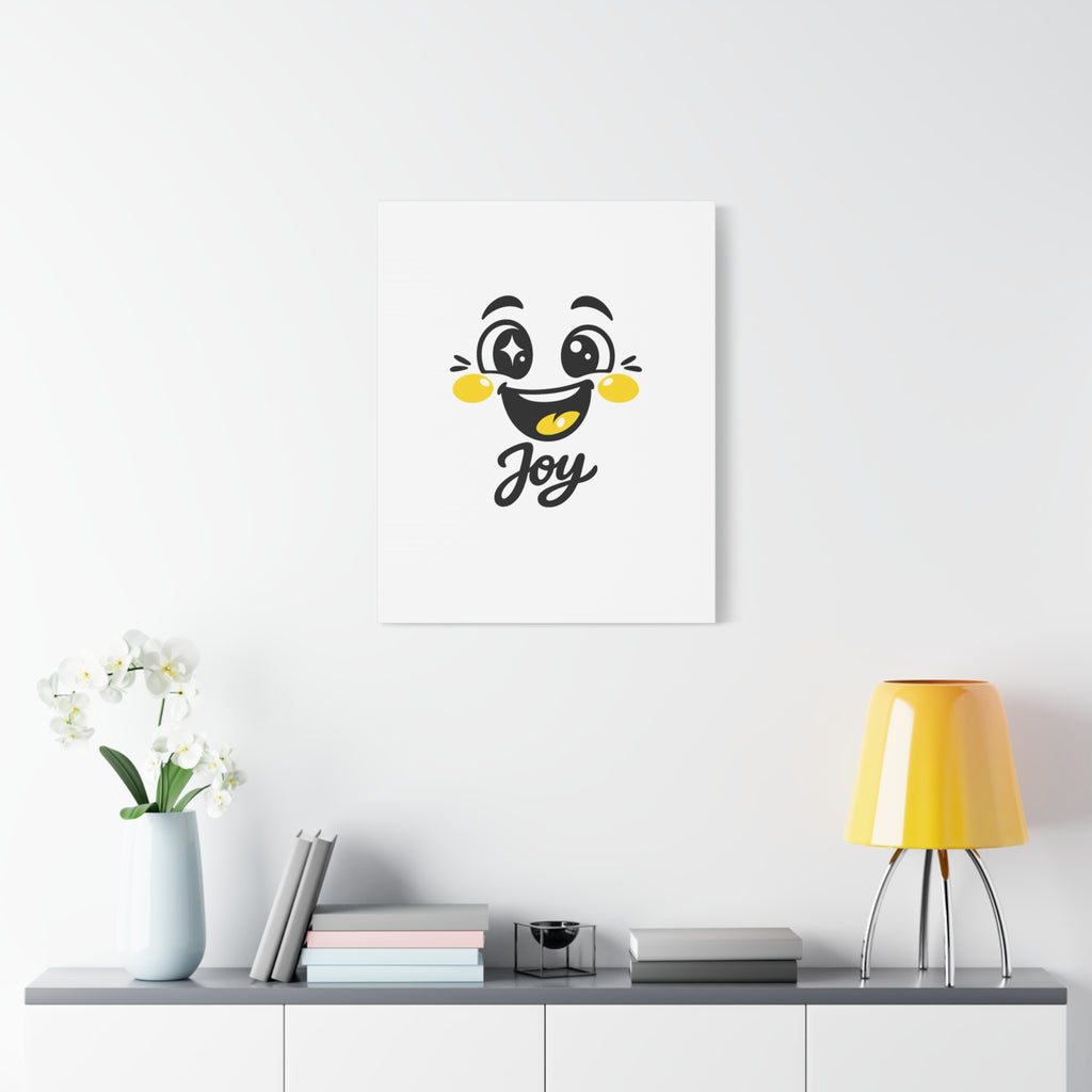 Joy Mood Face Canvas | kawaii minimal, thick outline emoji cartoon
