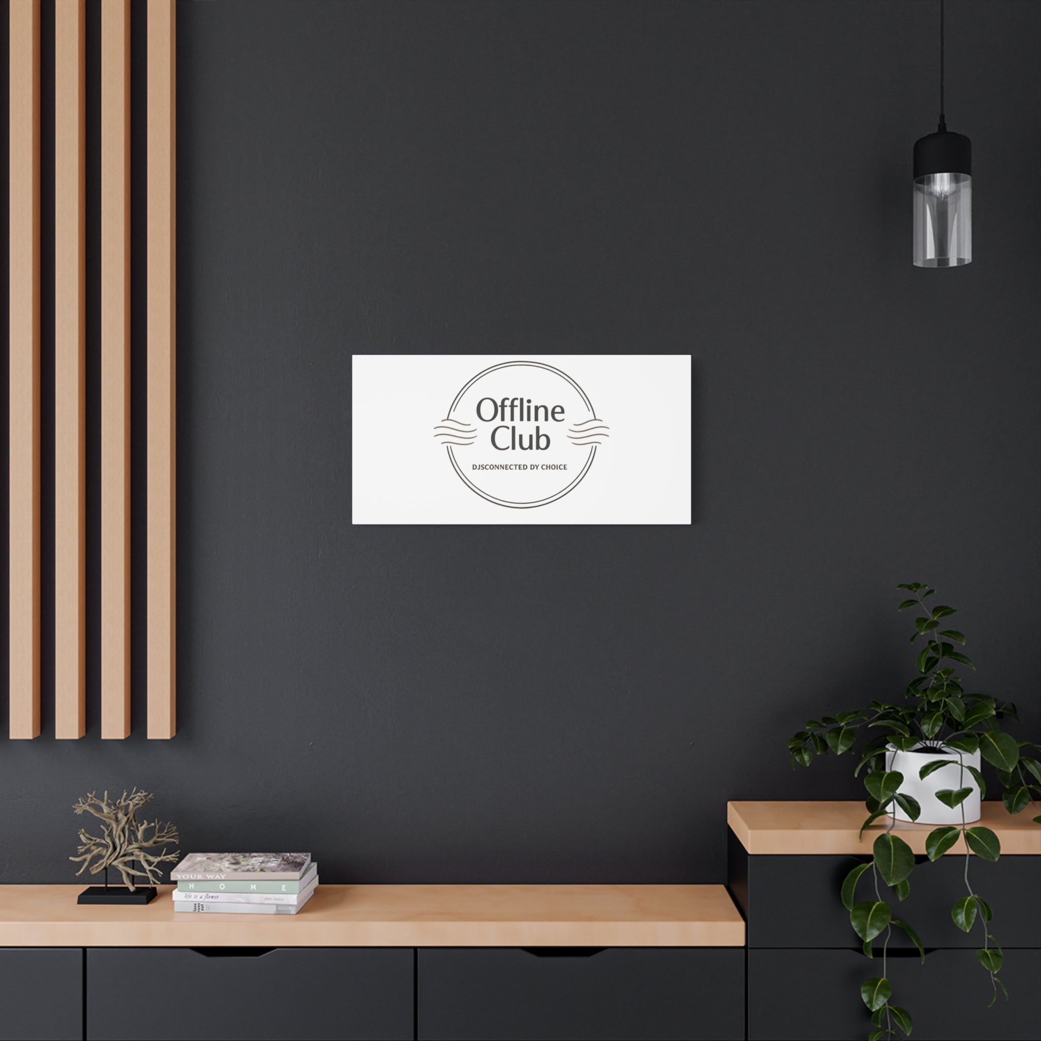Offline Club Badge Canvas, Digital Detox emblem, log off, no notifications