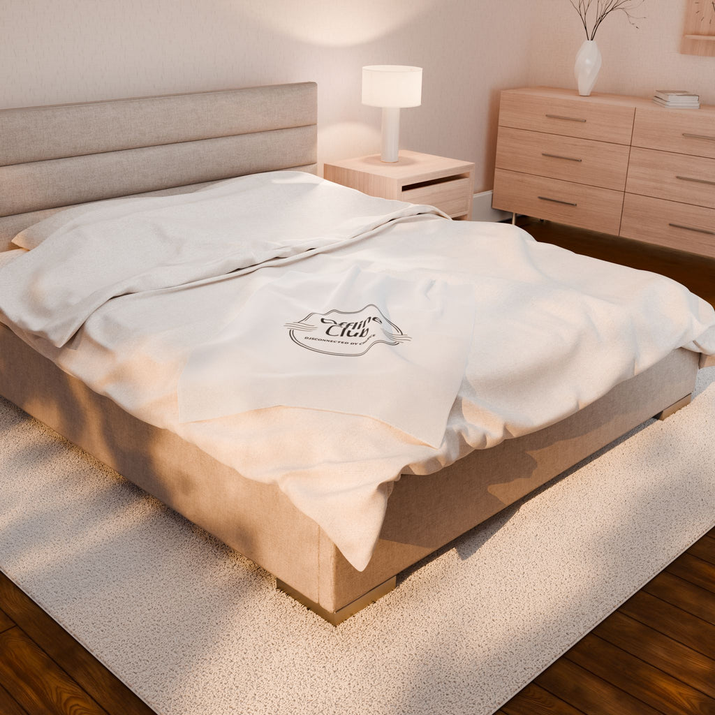Offline Club Badge Velveteen Blanket | digital detox, log off