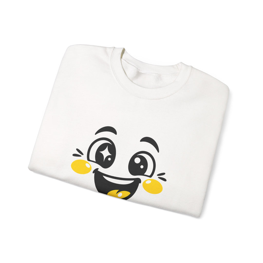 Joy Mood Face Sweatshirt | kawaii minimal, thick outline emoji cartoon