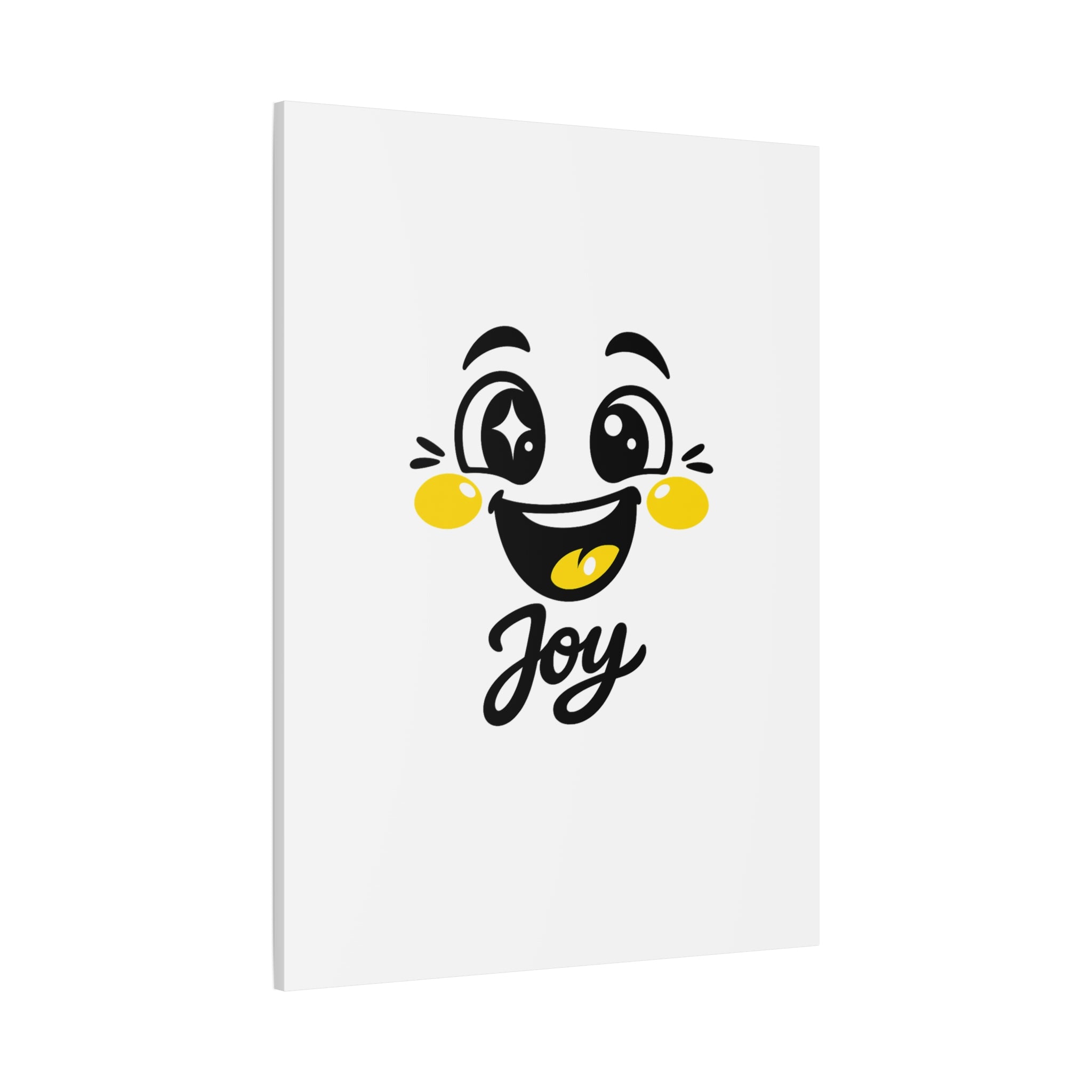 Joy Mood Face Canvas | kawaii minimal, thick outline emoji cartoon