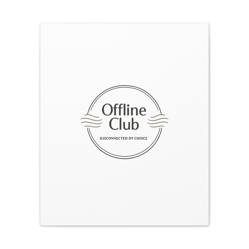 Offline Club Badge Canvas, Digital Detox emblem, log off, no notifications