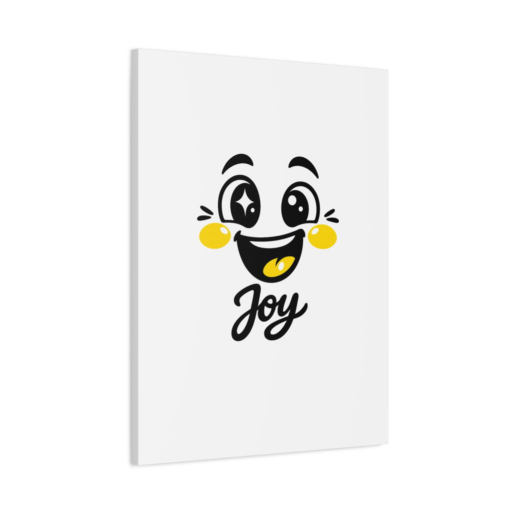 Joy Mood Face Canvas | kawaii minimal, thick outline emoji cartoon