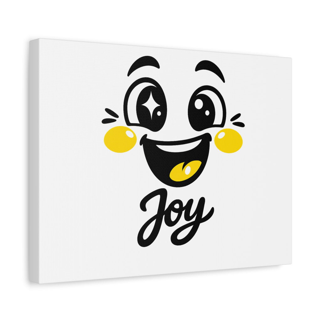 Joy Mood Face Canvas | kawaii minimal, thick outline emoji cartoon