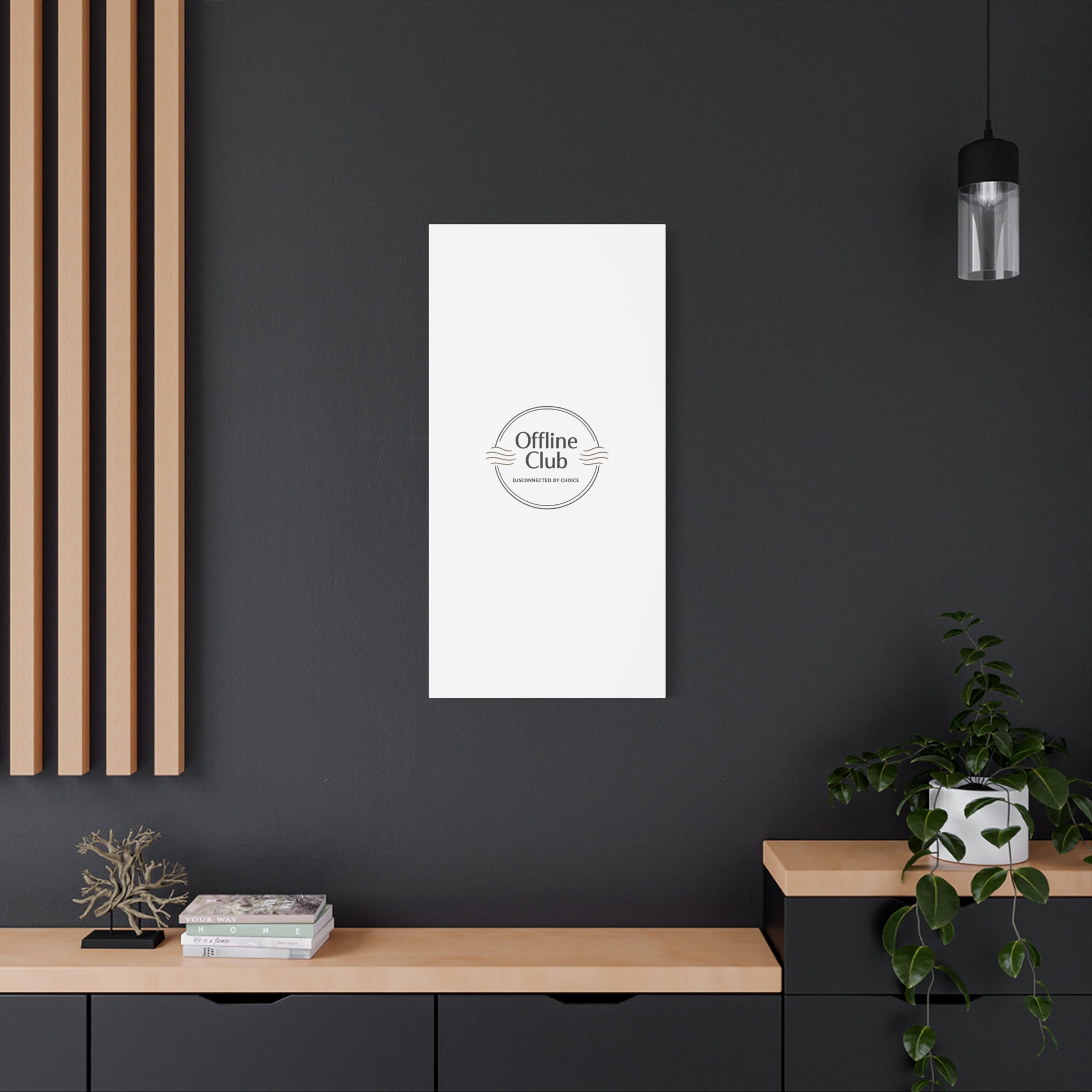 Offline Club Badge Canvas, Digital Detox emblem, log off, no notifications