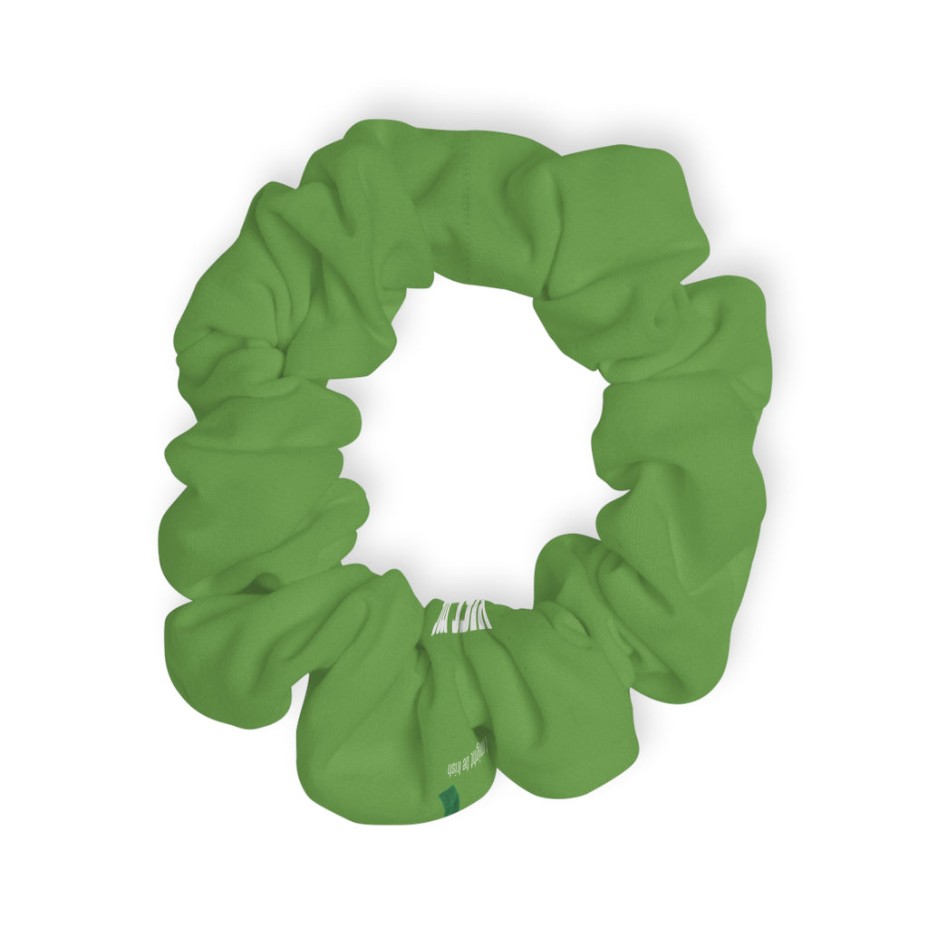 Green Leaf Print Scrunchie – Botanical Hair Tie for Everyday Wear