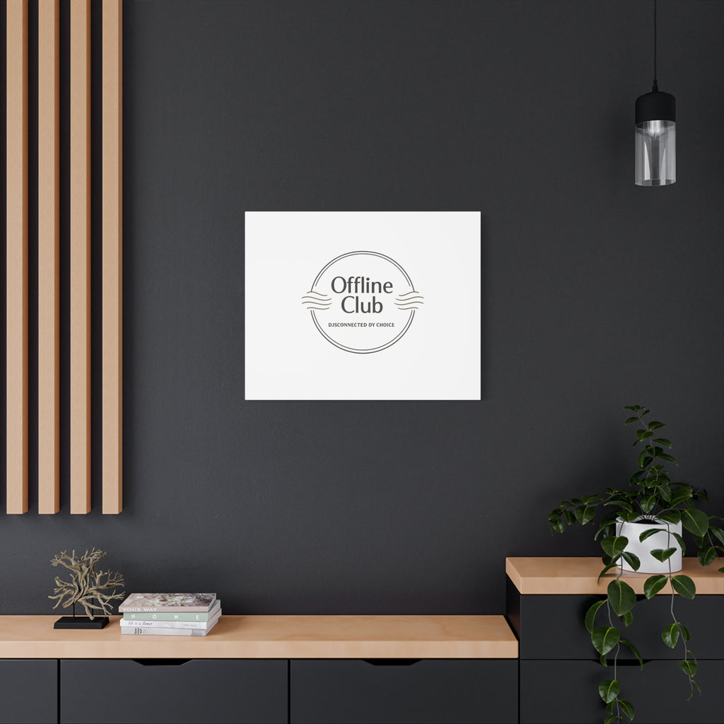 Offline Club Badge Canvas, Digital Detox emblem, log off, no notifications