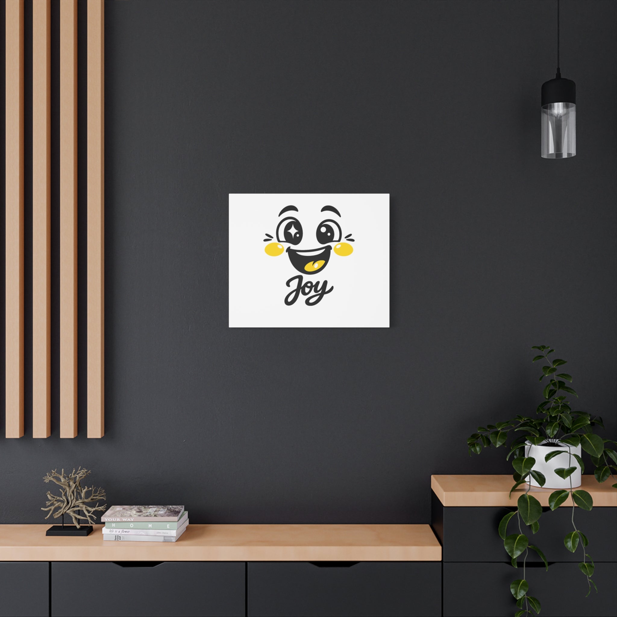 Joy Mood Face Canvas | kawaii minimal, thick outline emoji cartoon