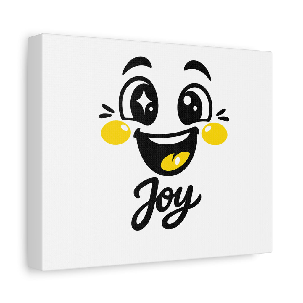 Joy Mood Face Canvas | kawaii minimal, thick outline emoji cartoon