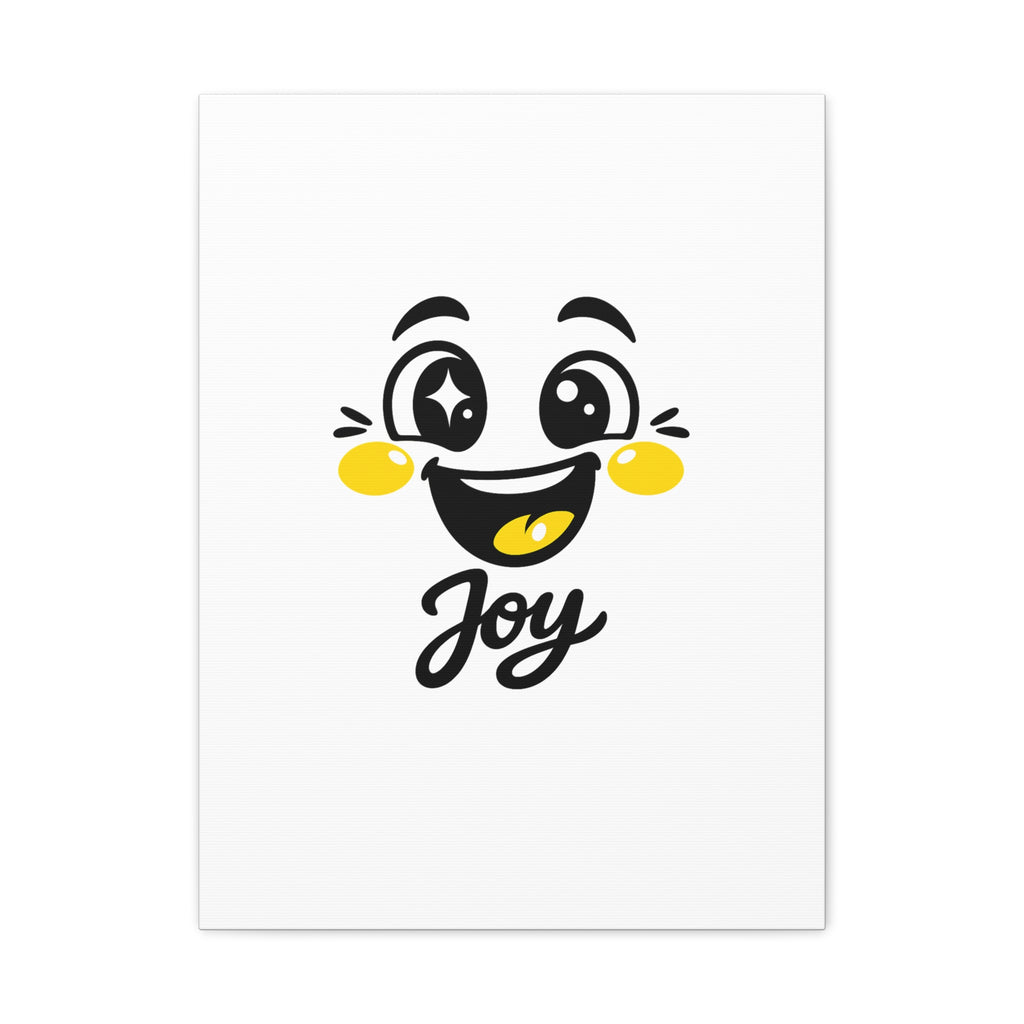 Joy Mood Face Canvas | kawaii minimal, thick outline emoji cartoon