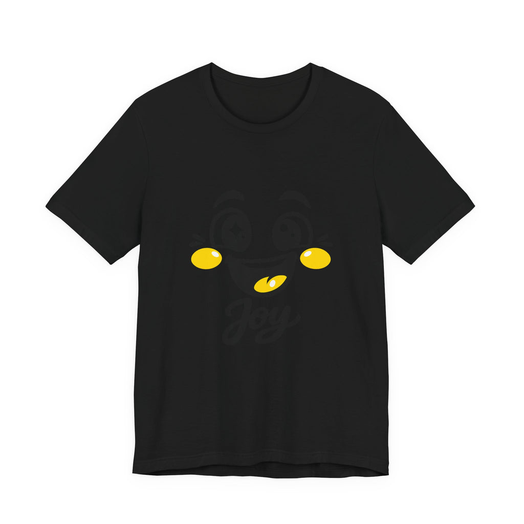 Joy Mood Face T-Shirt | kawaii minimal emoji cartoon, thick outline