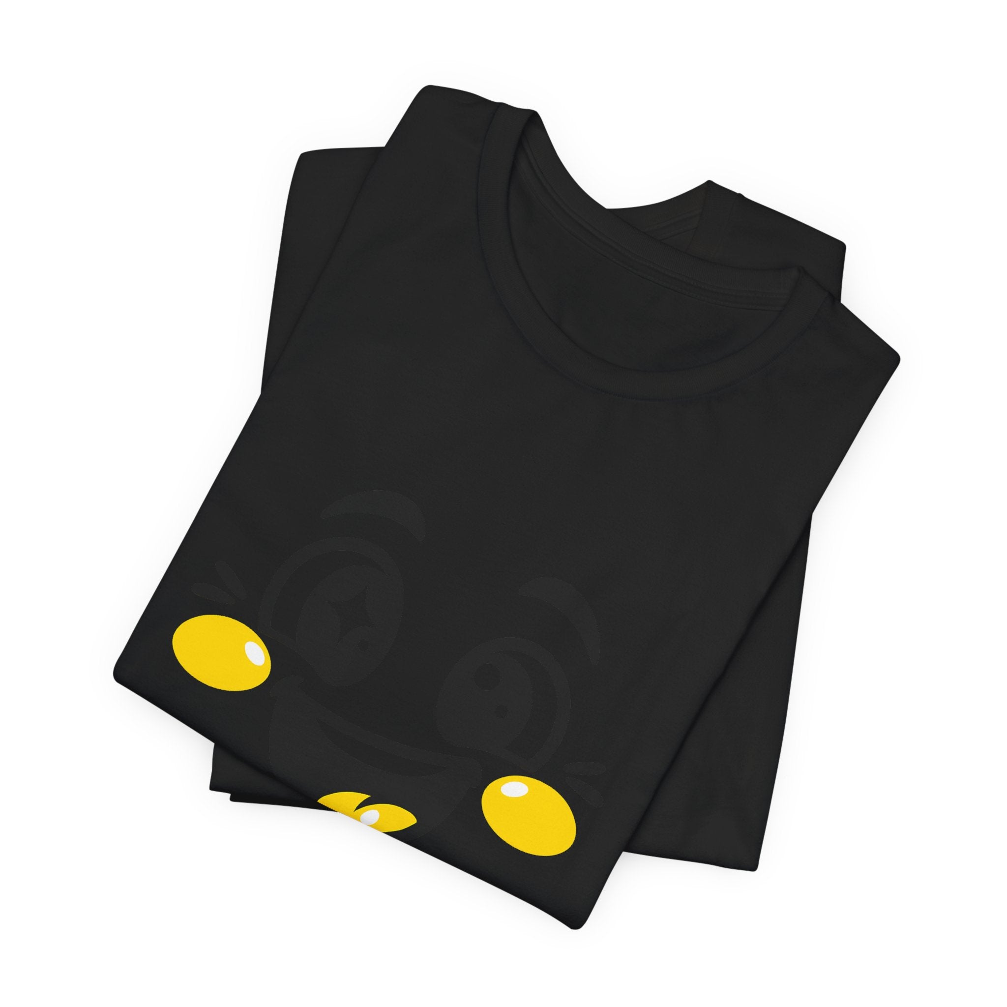 Joy Mood Face T-Shirt | kawaii minimal emoji cartoon, thick outline