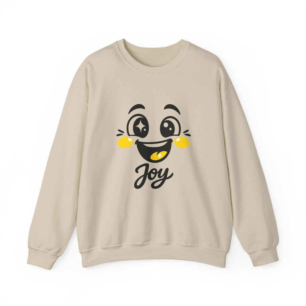 Joy Mood Face Sweatshirt | kawaii minimal, thick outline emoji cartoon