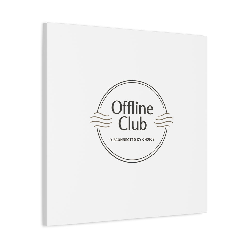 Offline Club Badge Canvas, Digital Detox emblem, log off, no notifications