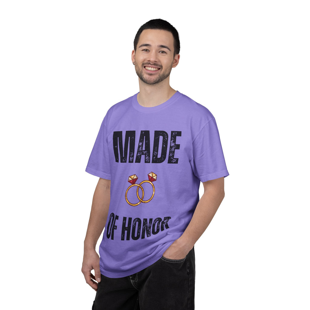 Made of Honor T‑Shirt — Maid of Honor Bridal Party Tee with Wedding Rings